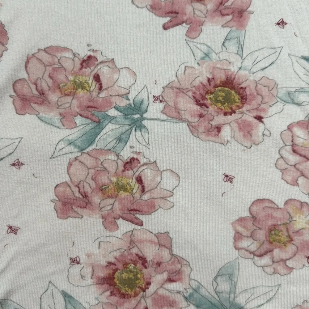 Burt’s Bees Kids matching set girls 5T pastel floral pajamas softgirl loungewear